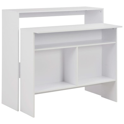 Bar Table with 2 Table Tops White
