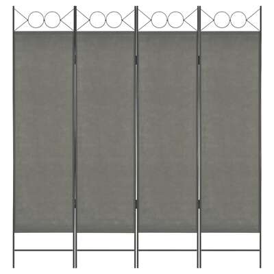 4-Panel Room Divider Anthracite 