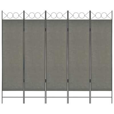 5-Panel Room Divider Anthracite