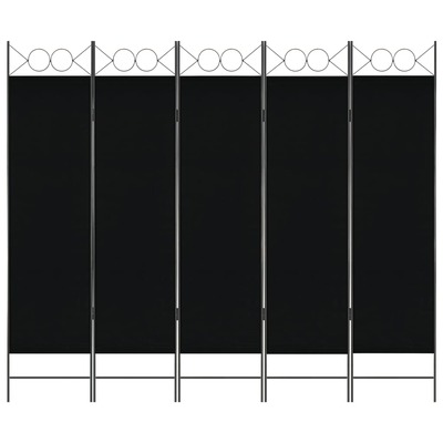 5-Panel Room Divider Black