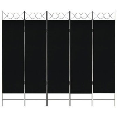 5-Panel Room Divider Black
