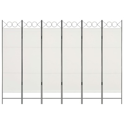 6-Panel Room Divider White