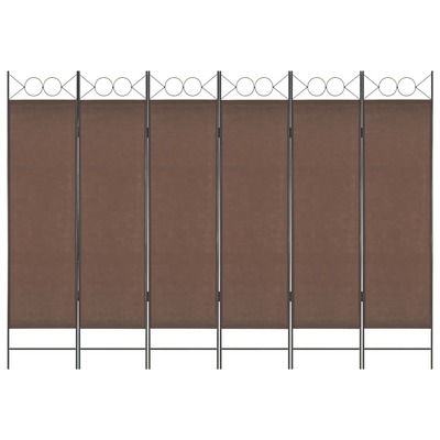 6-Panel Room Divider Brown