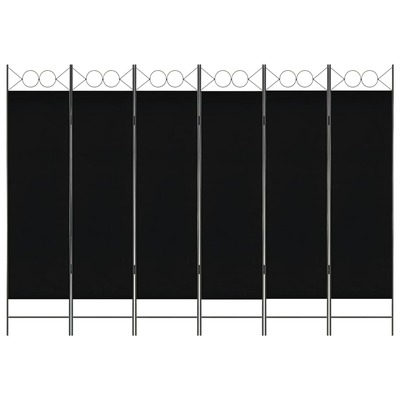 6-Panel Room Divider Black