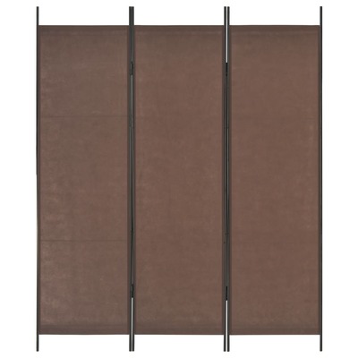 3-Panel Room Divider Brown