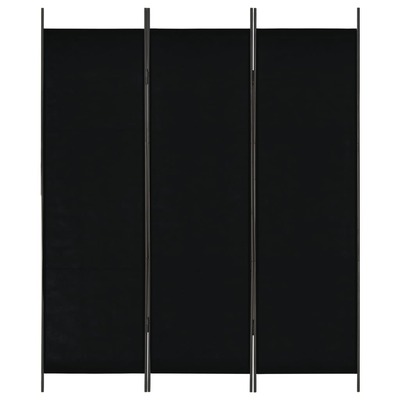 3-Panel Room Divider Black