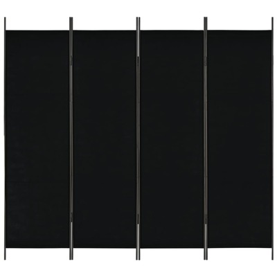 4-Panel Room Divider Black