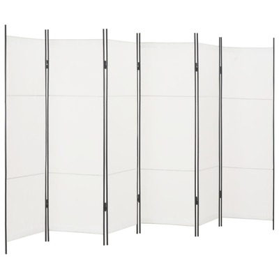 6-Panel Room Divider -White