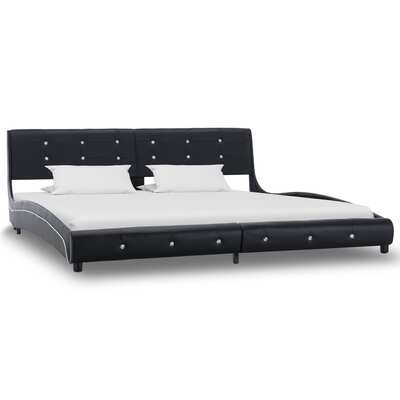 Bed Frame Black faux Leather  King