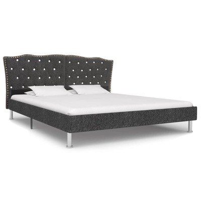 Bed Frame Dark Grey Fabric  Queen