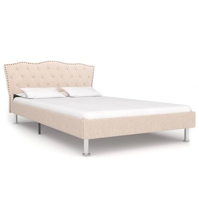 Bed Frame Cream Fabric King Single