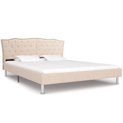 Bed Frame Cream Fabric  Queen
