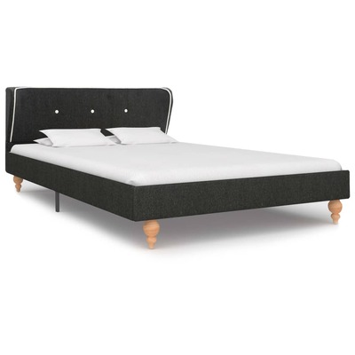 Bed Frame Dark Grey Burlap King Single