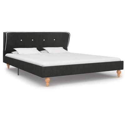 Bed Frame Dark Grey Burlap  Double
