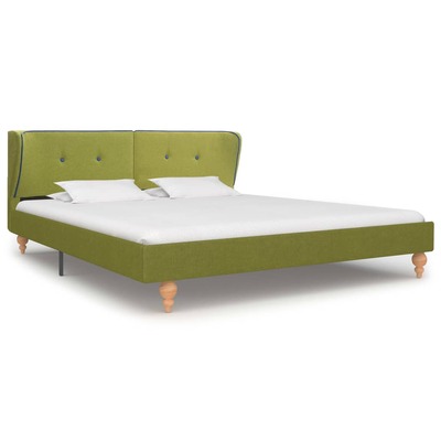 Bed Frame Green Fabric   Queen