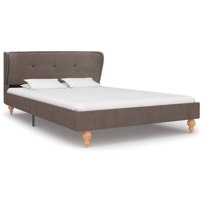 Bed Frame Taupe Fabric  King Single