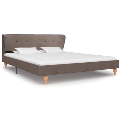 Bed Frame Taupe Fabric   King