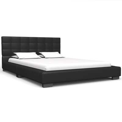 Bed Frame Black faux Leather- King Single