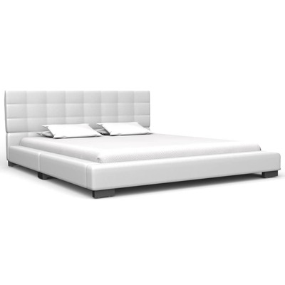 Bed Frame White faux Leather -Double Size