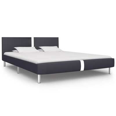 Bed Frame Black faux Leather King