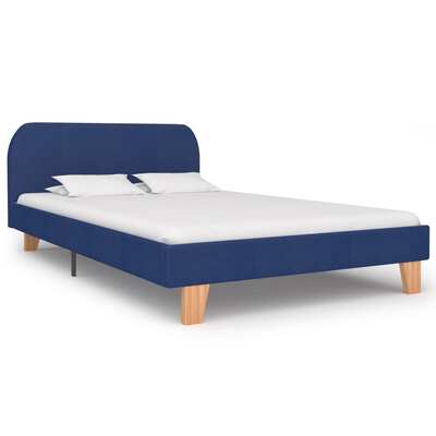 Bed Frame Blue Fabric King Single
