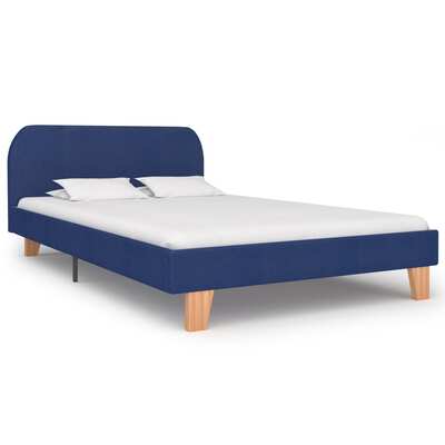 Bed Frame Blue Fabric Double