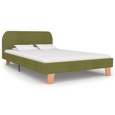 Bed Frame Green Fabric Double