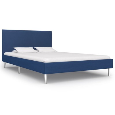 Bed Frame Blue Fabric Queen