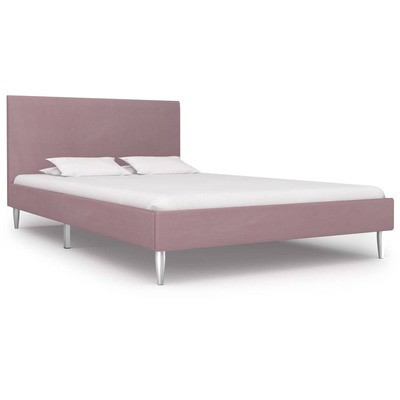 Bed Frame Pink Fabric King Single