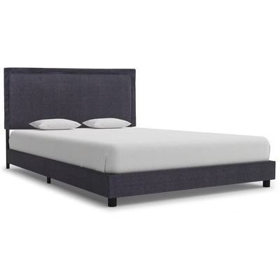Bed Frame Dark Grey Fabric Queen