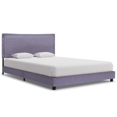 Bed Frame Light Grey Fabric King Single