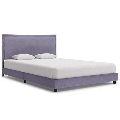 Bed Frame Light Grey Fabric Queen