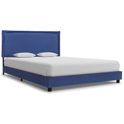 Bed Frame Blue Fabric Double