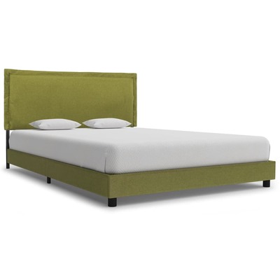 Bed Frame Green Fabric Queen