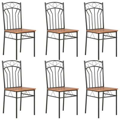 Dining Chairs 6 pcs Brown