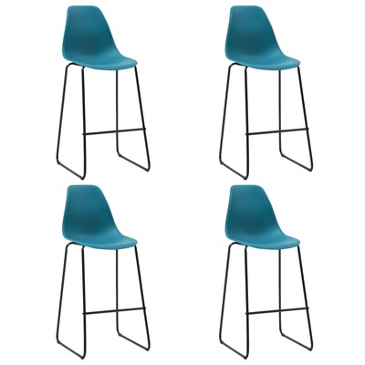 Bar Chairs 4 pcs Turqoise Plastic
