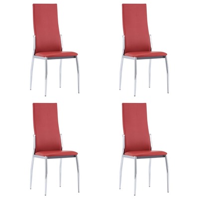 Dining Chairs 4 pcs Red faux Leather