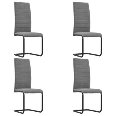 Dining Chairs 4 pcs Light Grey Fabric