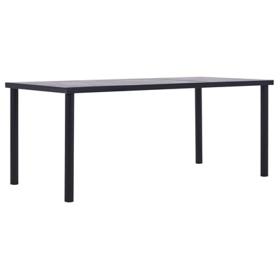 Dining Table Black and Concrete Grey MDF