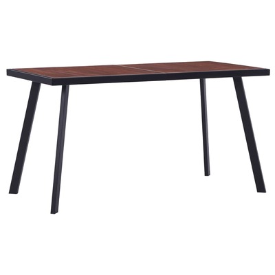 Dining Table Dark Wood and MDF -Black