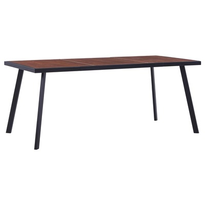 Dining Table Dark Wood and Black -MDF