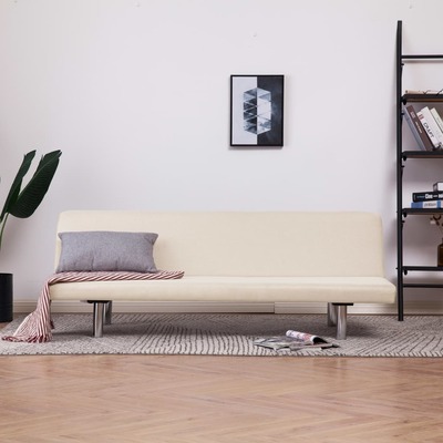 Sofa Bed Cream Polyester