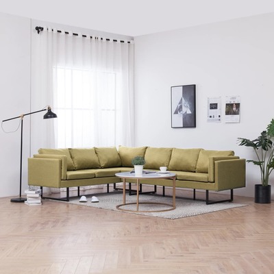 Corner Sofa Green Fabric
