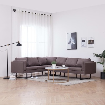 Corner Sofa Taupe Fabric