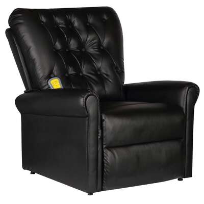 Massage Recliner Chair Black faux Leather