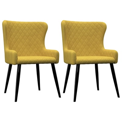 Dining Chairs 2 pcs Yellow Velvet