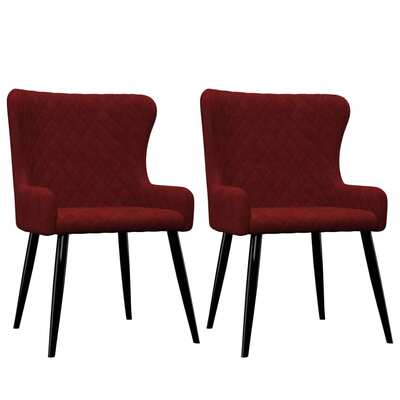 Dining Chairs 2 pcs Red Velvet