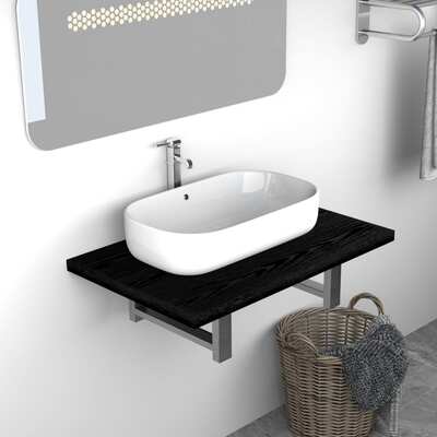 Bathroom Wall Shelf for Basin Black