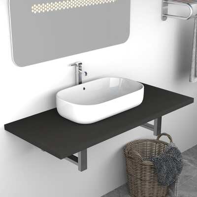 Bathroom Wall Shelf Furniture Grey
