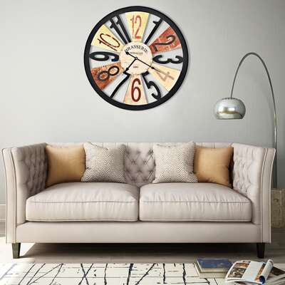 Multicolour Wall Clock Metal 60 cm